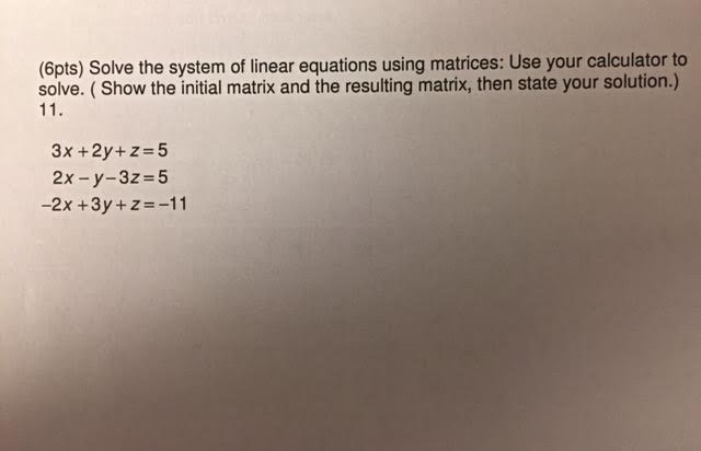 solve system of linear equations using matrix method calculator