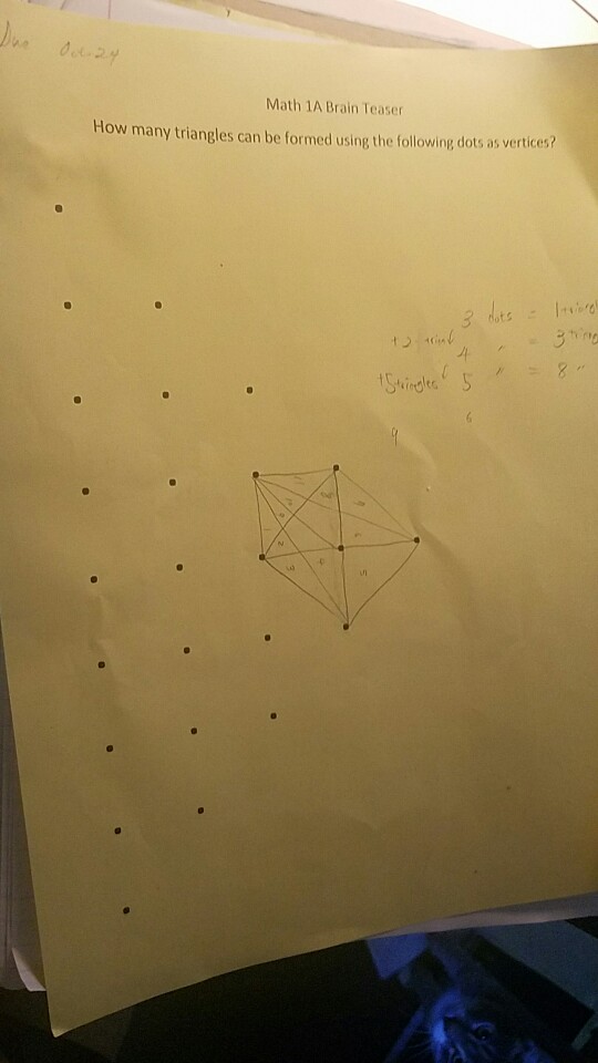 Solved Math 1A Brain Teaser How many triangles can be formed