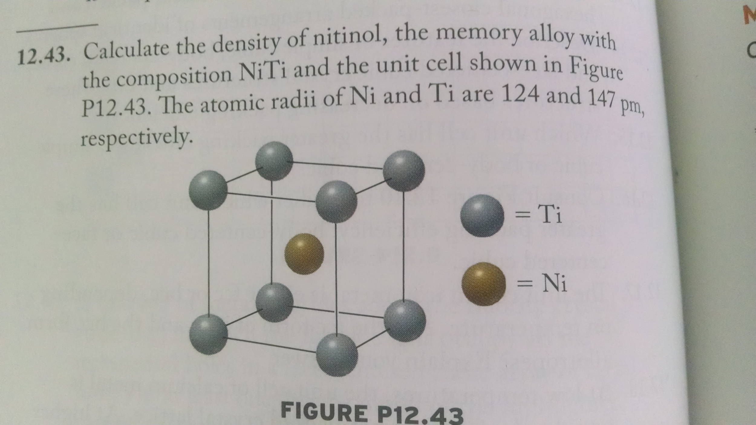 Solved Calculate the density of nitinol, the memory alloy
