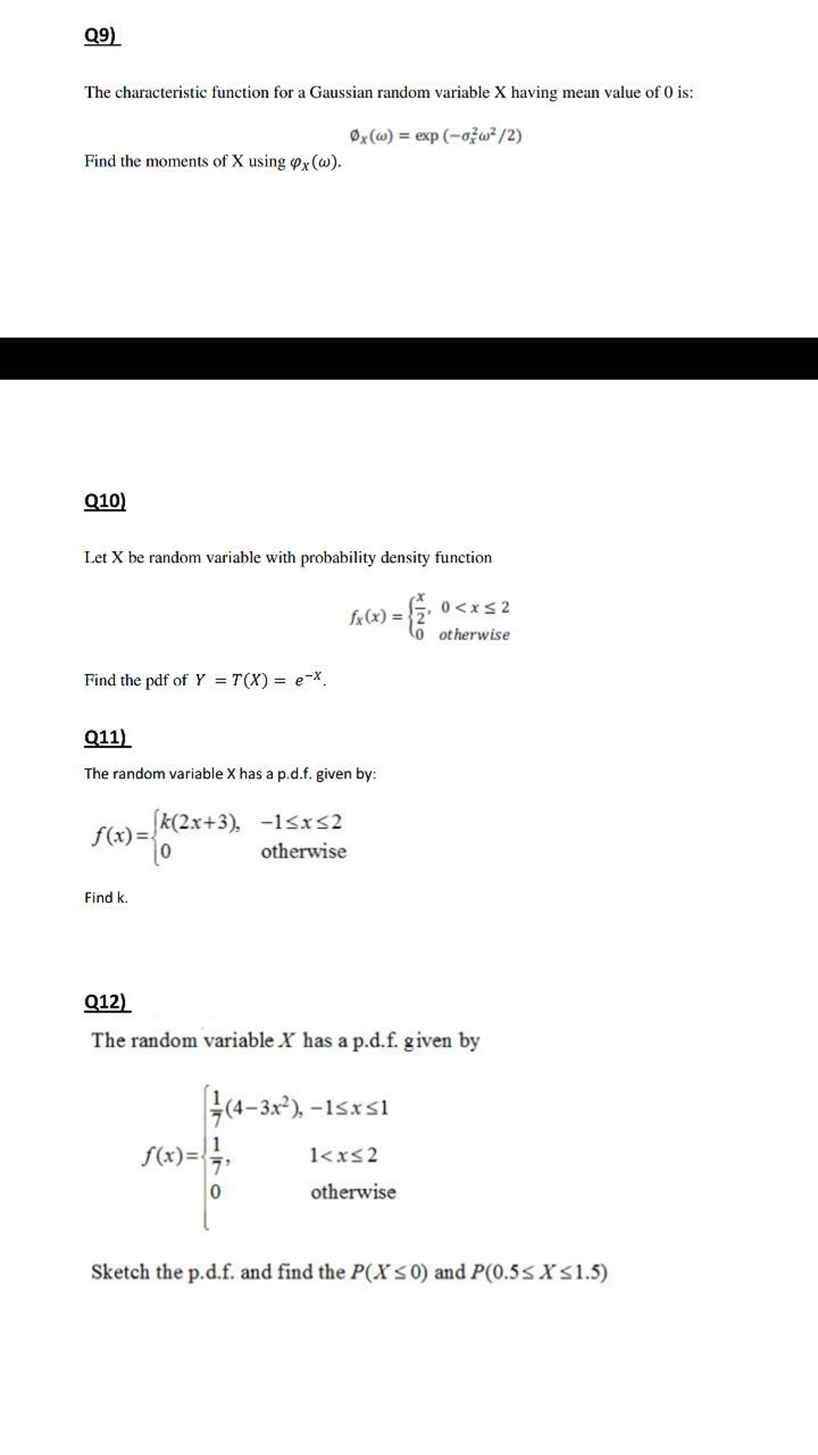 Solved The Characteristic Function For A Gaussian Random | Chegg.com