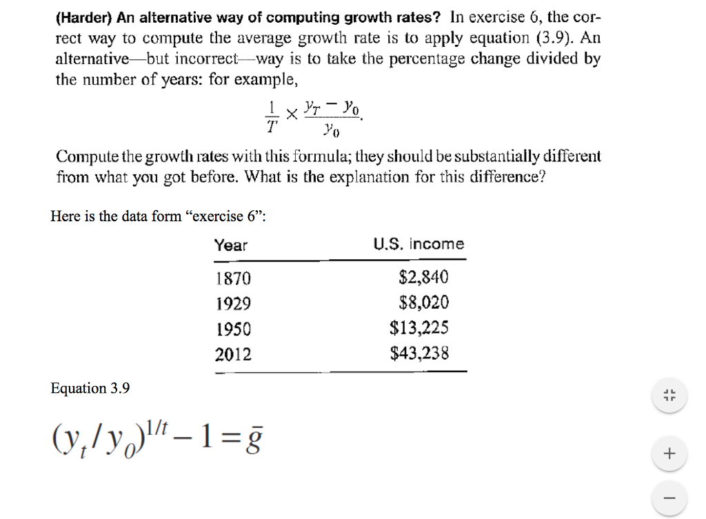 Solved An Alternative Way Of Computing Growth Rates In Chegg Solved An Alternative Way Of Computing Growth Rates In Chegg