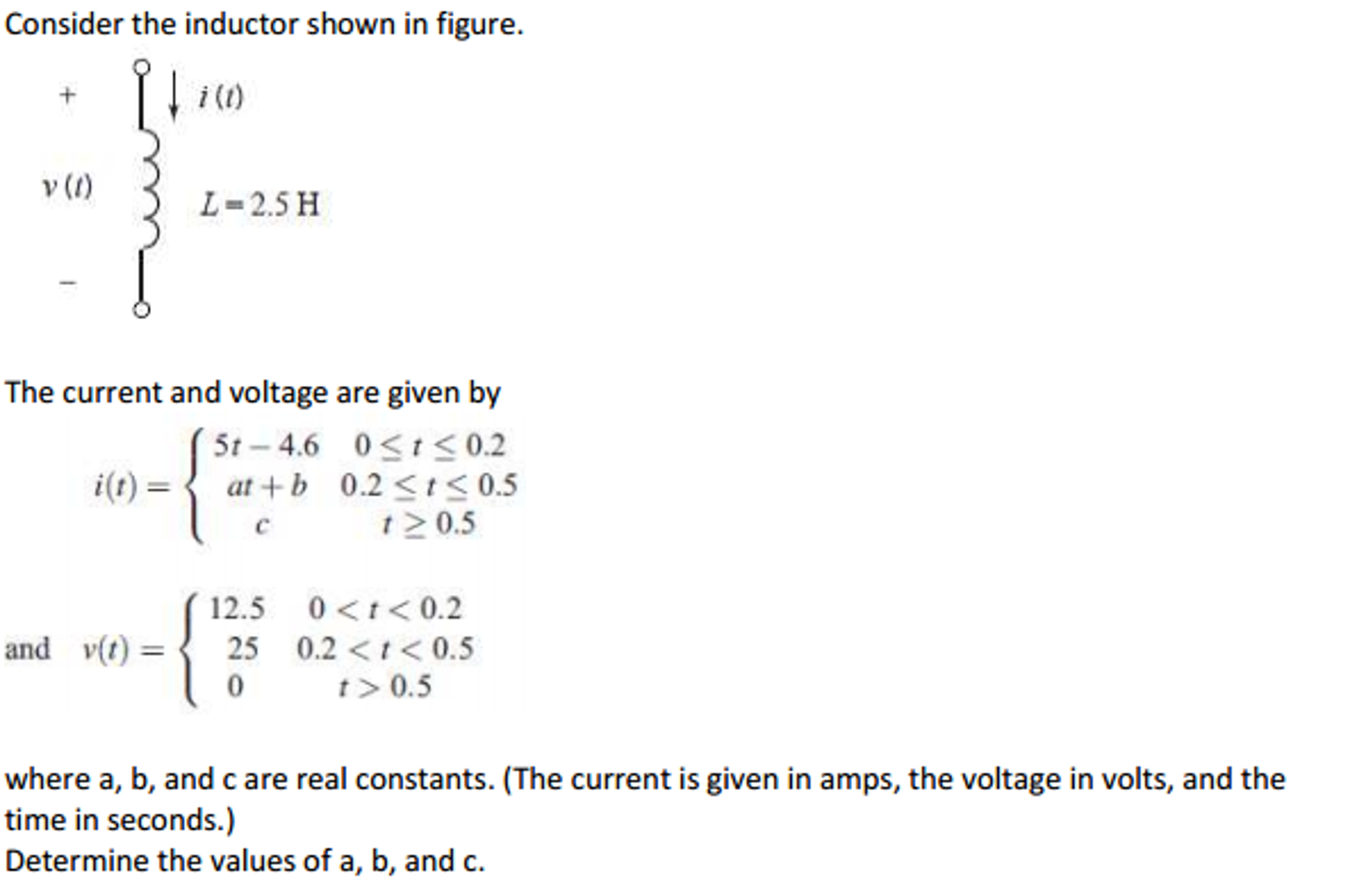Solved Consider the inductor shown in figure. The current