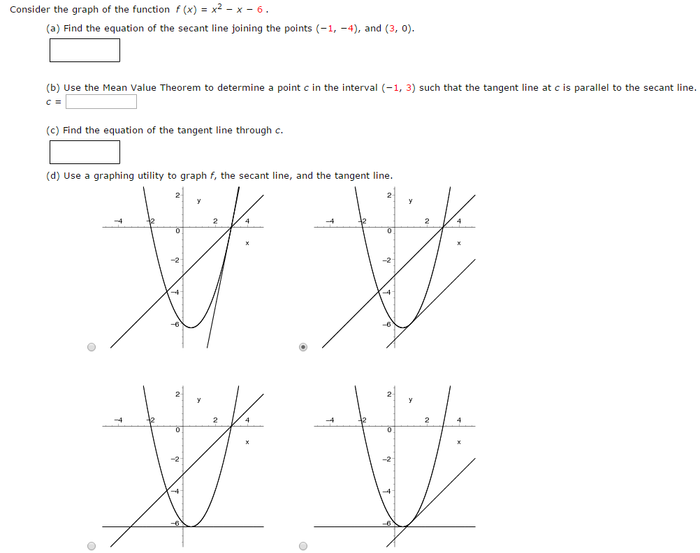 Solved Consider the graph of the function f (x) = x^2 x 6