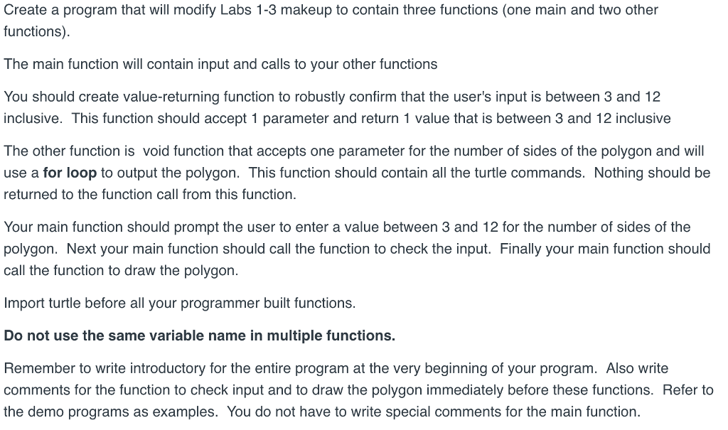Solved Create a program that will modify Labs 1-3 makeup to | Chegg.com