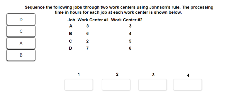 the assignment of jobs to work or processing centers