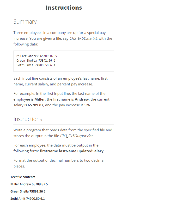 Solved Instructions Summary Three employees in a company are | Chegg.com