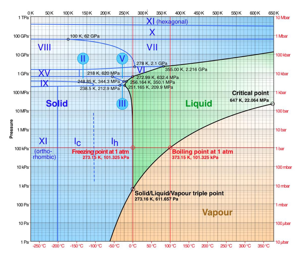 Solved 1) Take a look at the phase diagram of water on the | Chegg.com