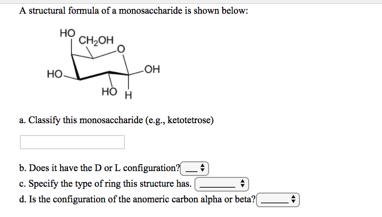 Solved A Fischer projection of a monosaccharide is shown | Chegg.com