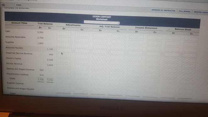 Solved Exercise 4-1 The triai balance columns of the | Chegg.com