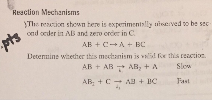 Solved The reaction shown here is experimentally observed to | Chegg.com