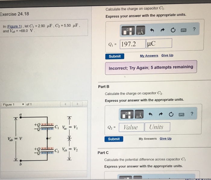 solved-calculate-the-charge-on-capacitor-c1-express-your-chegg