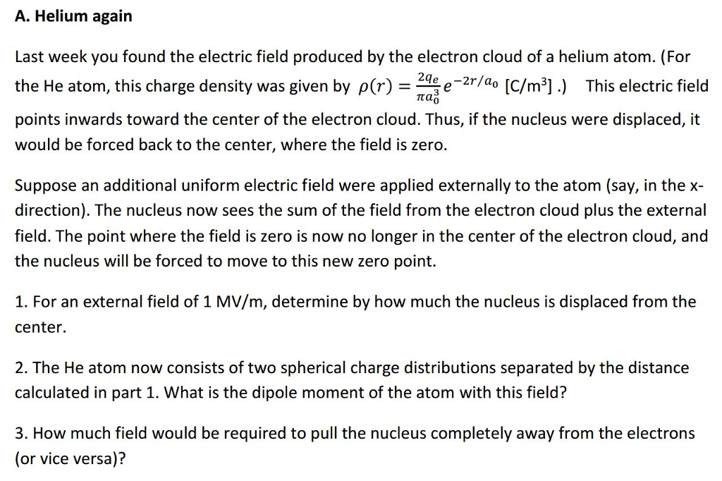 Solved Last Week You Found The Electric Field Produced By | Chegg.com