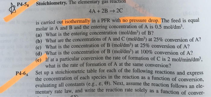 Solved The elementary gas reaction 4A + 2B rightarrow 2C is | Chegg.com