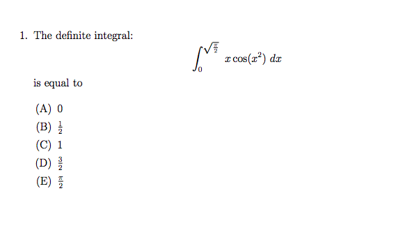 integral 0 to pi 2 root 1 cos2x