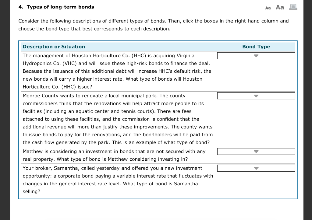 Types Of Long Term Bonds