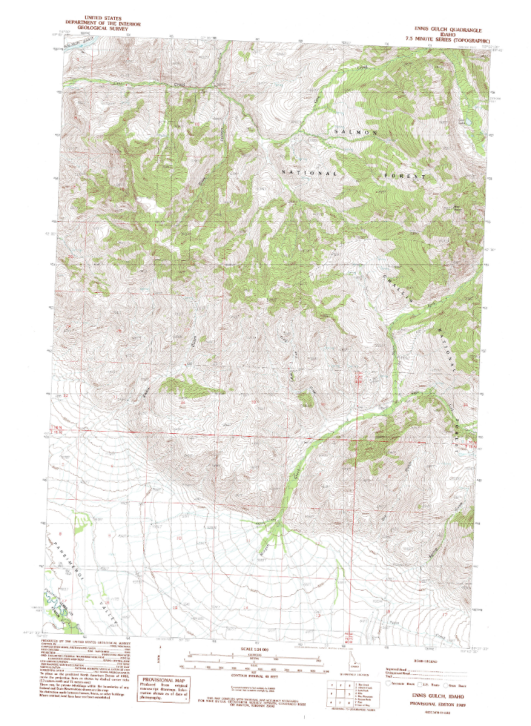 Solved 1. Using the Ennis Gulch Quadrangle, which kind of | Chegg.com