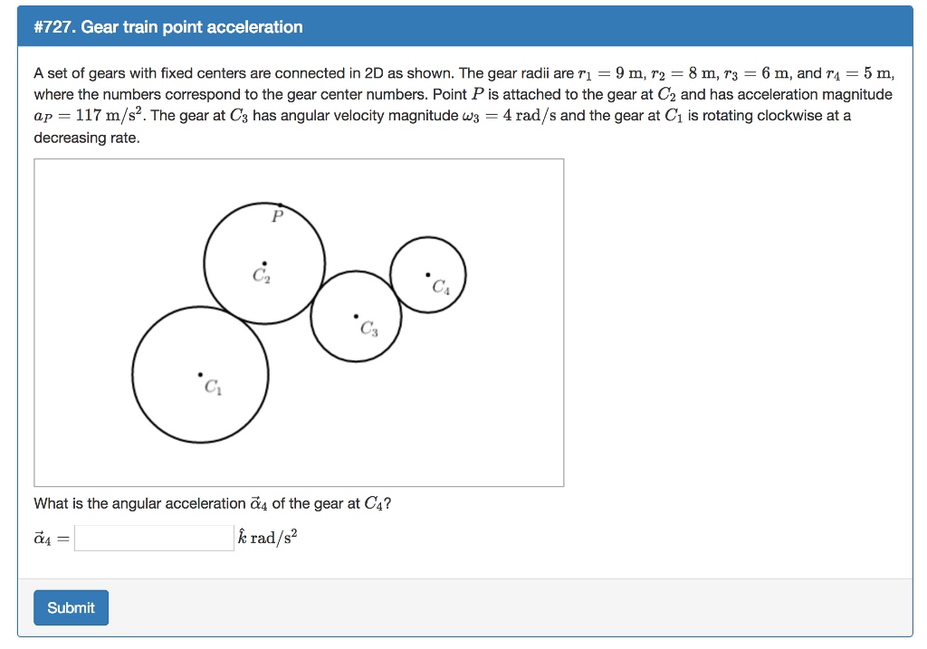 Solved A set of gears with fixed centers are connected in 2D