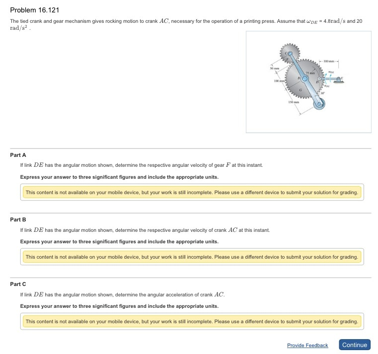 Solved The tied crank and gear mechanism gives rocking | Chegg.com