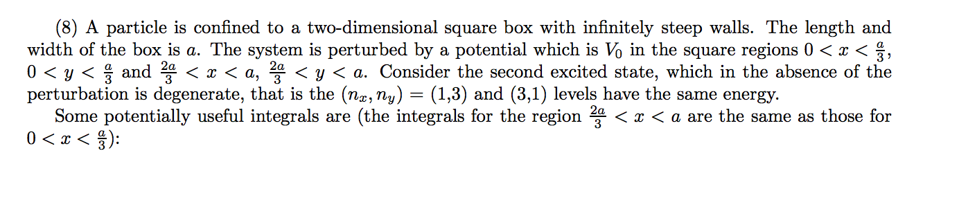 A particle is confined to a two-dimensional square | Chegg.com