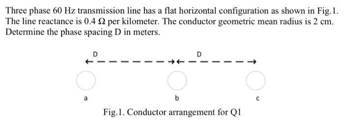 Solved Three phase 60 Hz transmission line has a flat | Chegg.com
