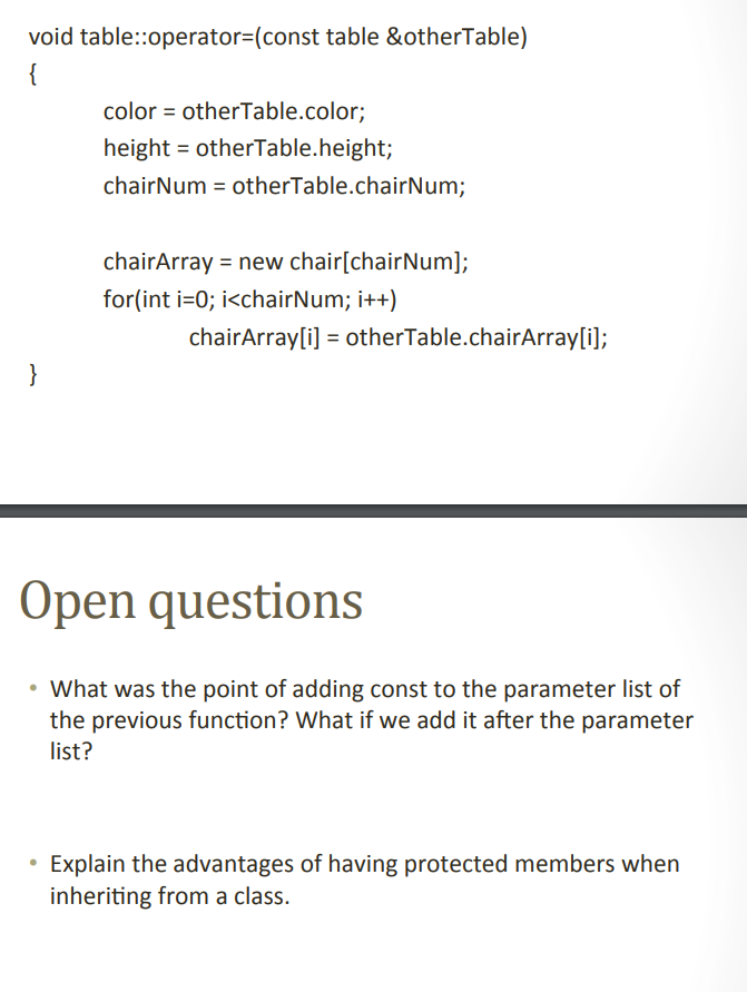 Solved void table::operator-(const table &otherTable) color- | Chegg.com