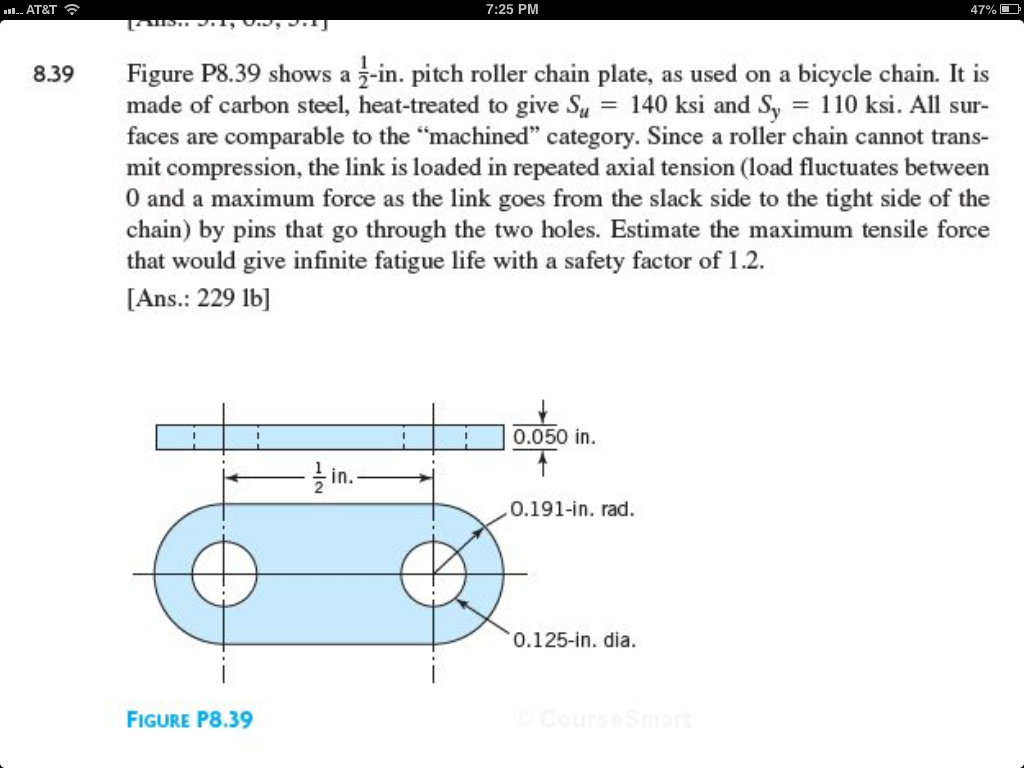 Solved Figure P8.39 shows a 1/2in. pitch roller chain