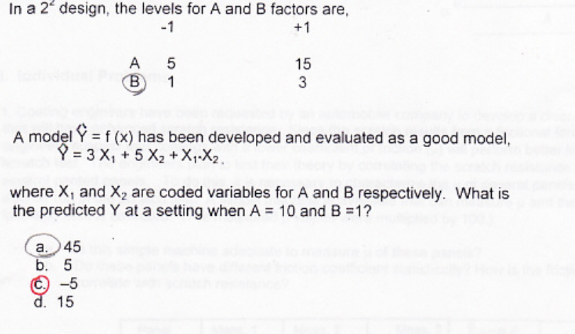 Solved In A 2 Design, The Levels For A And B Factors Are, A | Chegg.com