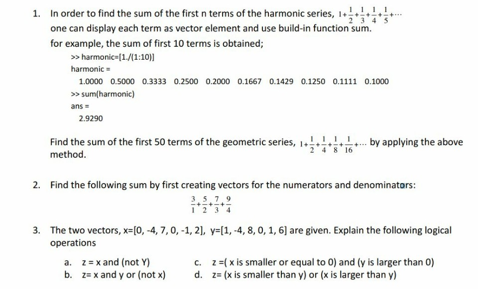 Solved 1. In order to find the sum of the first n terms of | Chegg.com