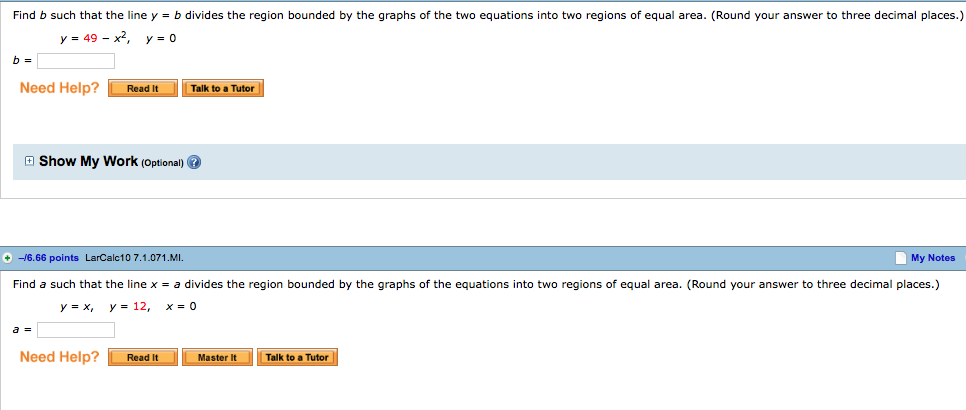 Solved Find B Such That The Line Y = B Divides The Region | Chegg.com