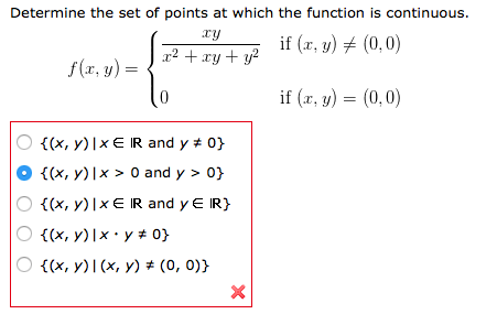 Solved Determine the set of points at which the function is | Chegg.com