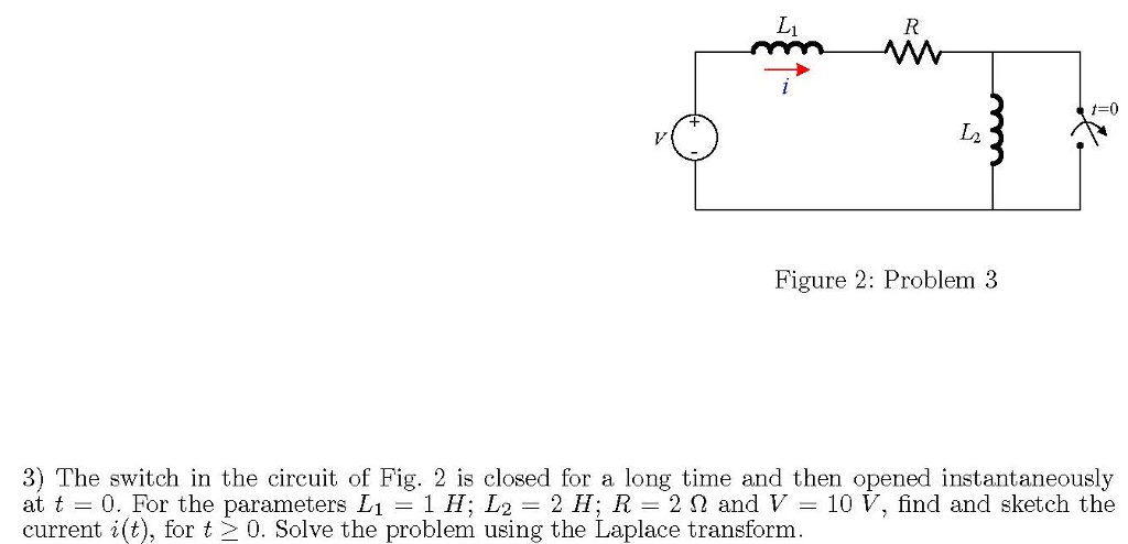 Solved The switch in the circuit of Fig. 2 is closed for a | Chegg.com