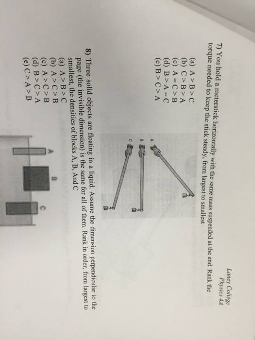 Solved You hold a meterstick horizontally with the same