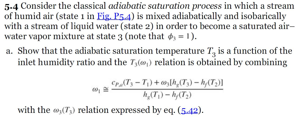 5.4 Consider the classical adiabatic saturation | Chegg.com