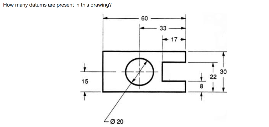 Solved How many datums are present in this drawing? 60 17 30 | Chegg.com