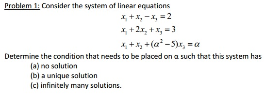 Solved Problem 1: Consider the system of linear equations x1 | Chegg.com