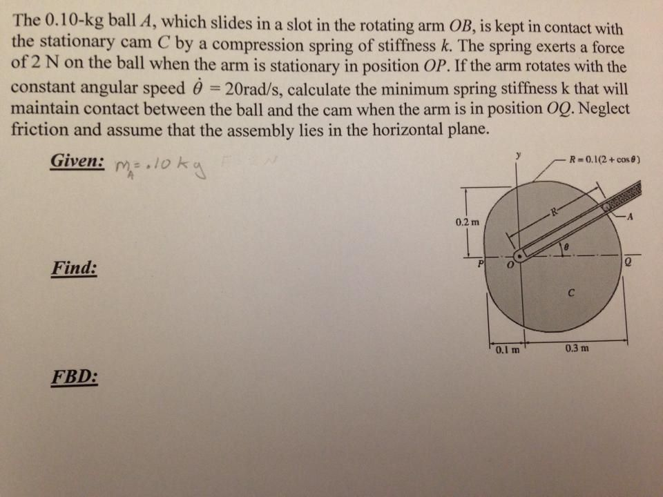 Solved The 0.10-kg ball A, which slides in a slot in the | Chegg.com