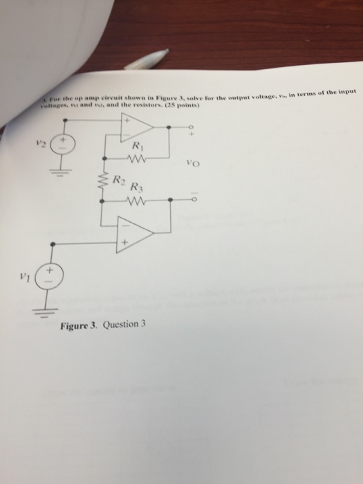 Solved For the op amp circuit shown in Figure 3, solve for