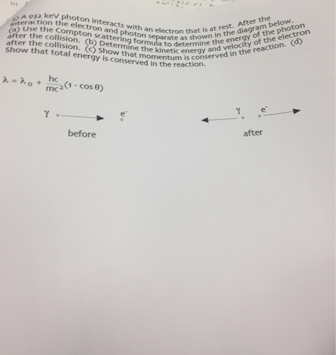 Solved A 932 keV photon interacts with an electron that is | Chegg.com