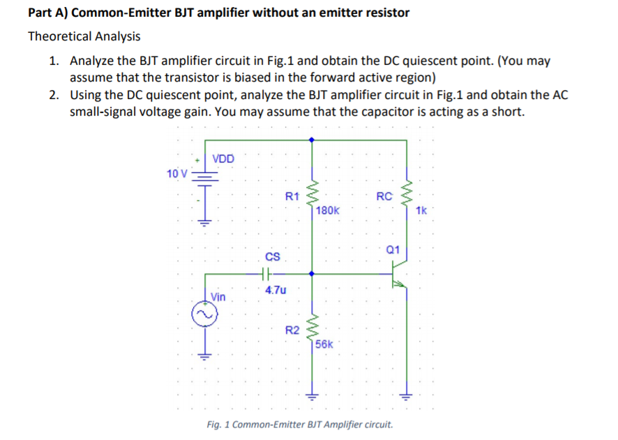 Solved Note: For All BJT Amplifier Circuits, During The | Chegg.com