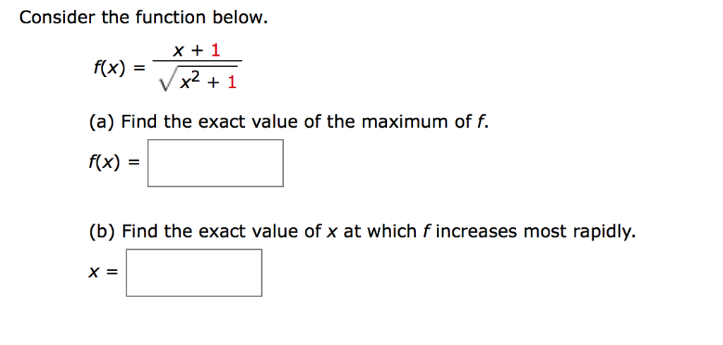 Solved Consider the function below. f(X) x2+ 1 (a) Find the | Chegg.com