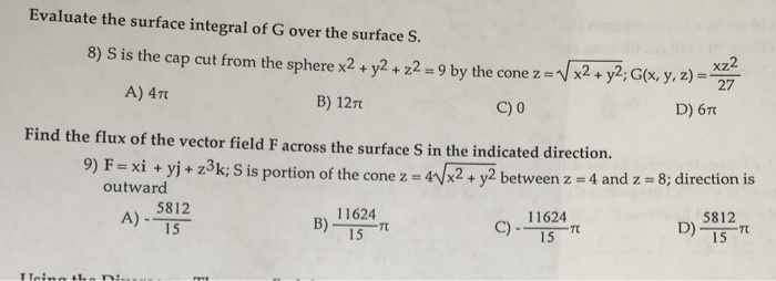 Solved Evaluate the surface integral of G over the surface | Chegg.com