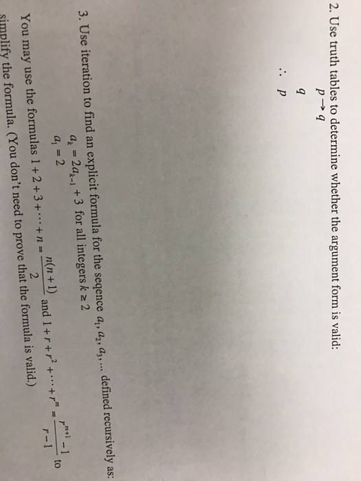 Solved Use Truth Tables To Determine Whether The Argument Chegg