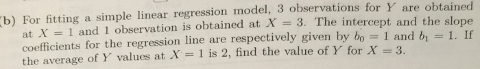 Solved For fitting a simple linear regression model, 3 | Chegg.com