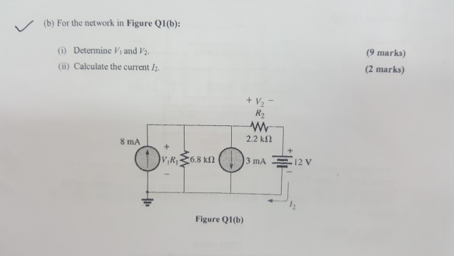 Solved (b) For The Network In Figure Q1(b)s I) Determine Vi | Chegg.com