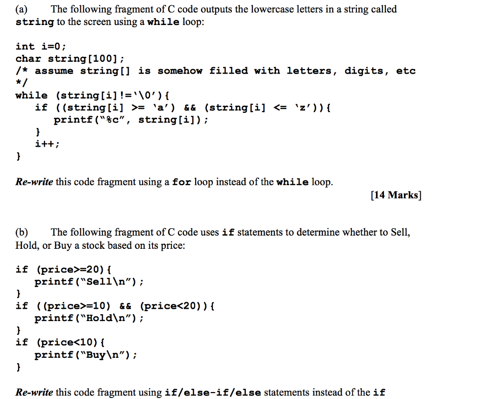 (solved) : Following Fragment C Code Outputs Lowercase Letters String 