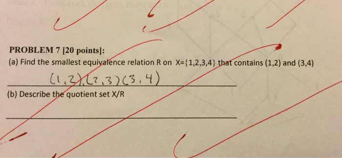 Solved Find The Smallest Equivalence Relation R On X = | Chegg.com