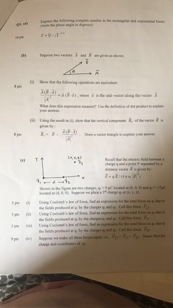 Solved Express the following complex number in the | Chegg.com