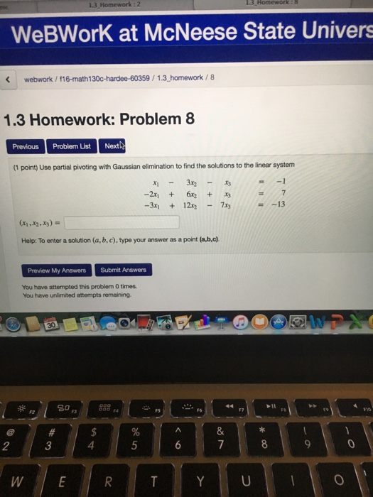 Partial Pivoting Gaussian Elimination