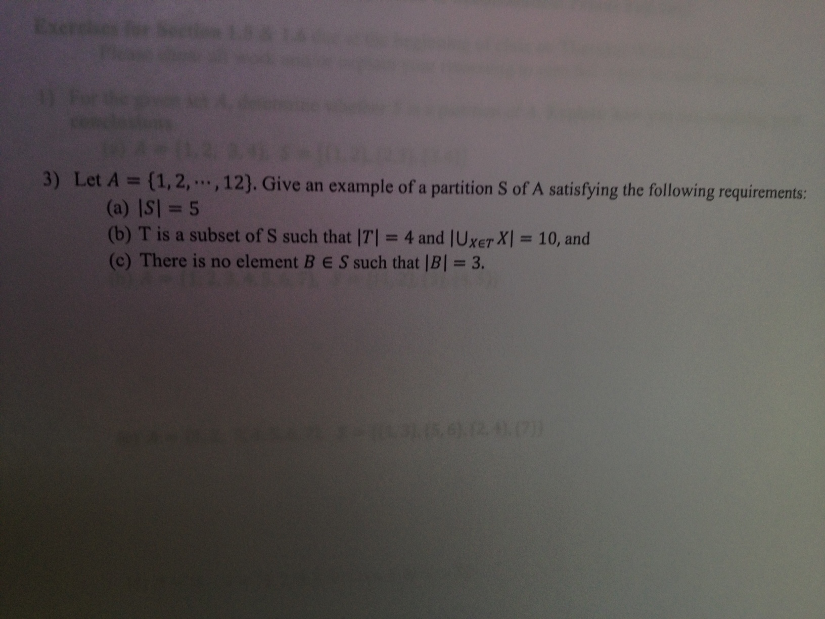 Solved Let A = {1 ,2 , , 12}, Give an example of a | Chegg.com