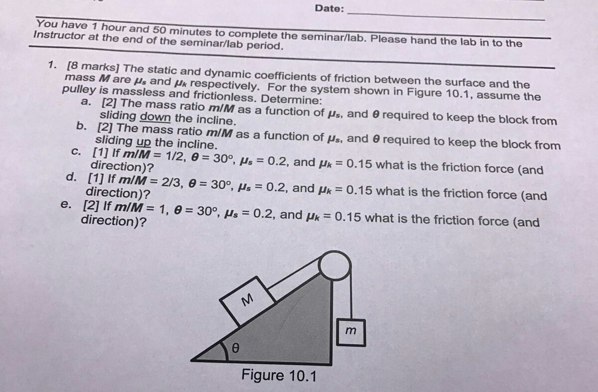 Solved The static and dynamic coefficients of friction | Chegg.com